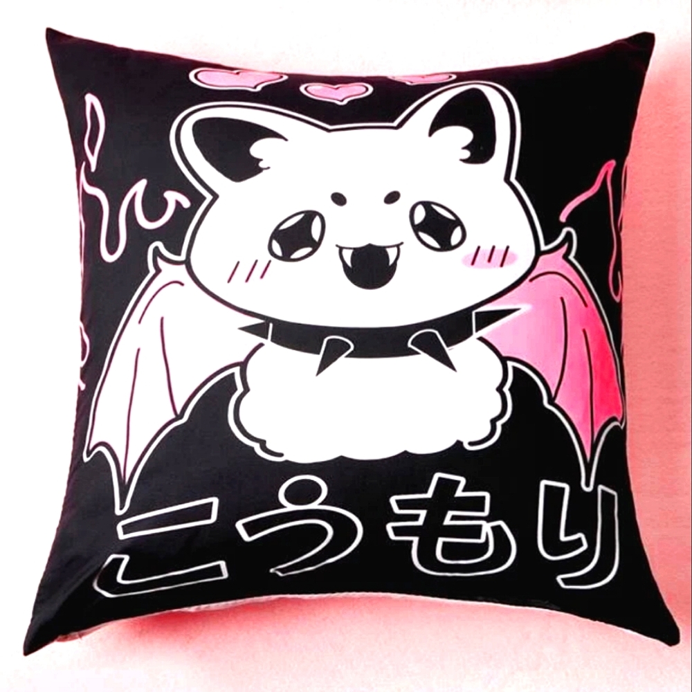 Cute Cat-Bat Vampire Kitty Cushion Cover (No Cushion Included) NEW